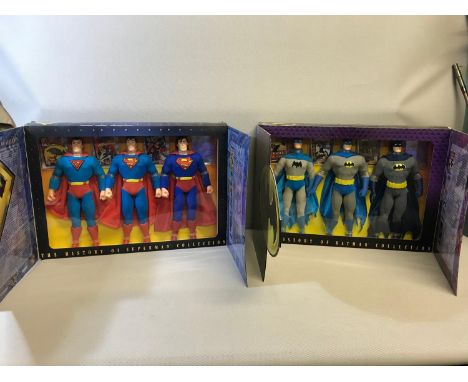 2 Kenner 1/6 scale figure sets "The history of superman and batman collection" Mint in boxes 