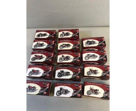 A Collection of 14, 1:24 scale classic motorbike models mint & boxed. 