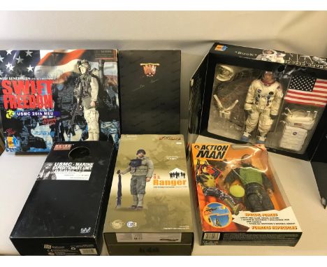 6 various boxed 1/6 scale action figures which includes Dragon action figures, Action man & Cyber Hobby. 