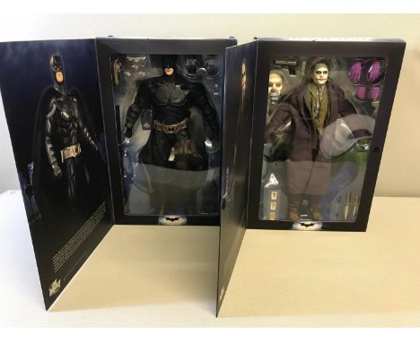 2 DC Direct The Dark Knight "Joker & Batman" 1/6 scale figures with boxes 