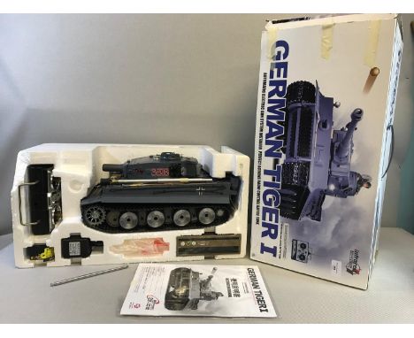 Heng Long German tiger 1, 1:16 scale remote control battle tank, complete with original box, in mint condition 