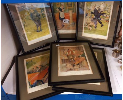 6 framed vintage prints by Lawson woods COLLECT ONLY&nbsp;Frame 24.5 x 32cm, image 15.5cm x 22.5cm Generally in good conditio