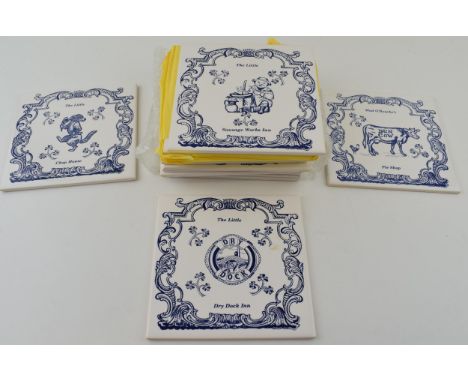 A collection of Villeroy &amp; Boch ceramic tiles, 15cm x 15cm, to include Mad O'Rourke's Pie Shop Dun Cow, The Little Dry Do
