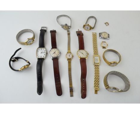A collection of wristwatches to include an early to mid 20th century manual wristwatch and later watches to include Ingersoll