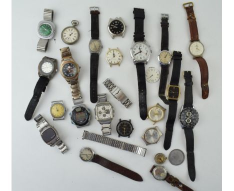 A collection of vintage watches for spares or repairs to include pocket watches and wristwatches, to include examples by Time