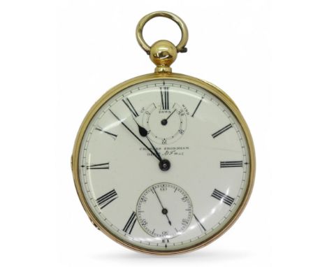 A CHARLES FRODSHAM POCKET WATCH the case in 18ct gold with London hallmarks for 1894, dial is signed Charles Frodsham 04897 A