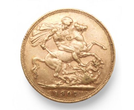 EDWARD VII&nbsp;(1901-1910) SOVEREIGN 1907 Obverse portrait of King Edward VII facing right legend around&nbsp;EDWARDVS VII D