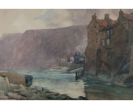 ALFRED HEATON COOPER (BRITISH 1864-1929) QUAYSIDE AT STAITHES Watercolour, signed lower left, 38 x 56.5cm (15 x 22.25") Prove
