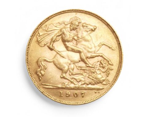 EDWARD VII (1901-1910) 1/2 SOVEREIGN 1907 Obverse Portrait of King Edward VII facing right legend around EDWARDVS VII D: G: B