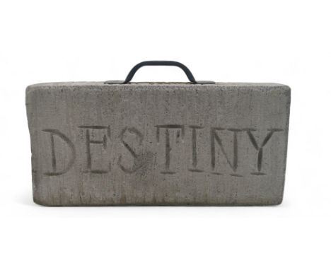 † GEORGE WYLLIE MBE RSA RGI (SCOTTISH 1921-2012) STONE OF DESTINY Mixed media, inscribed DESTINY, 44 x 21 x 9.5cm (17.25 x 8.
