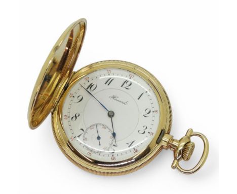 A HOWARD FULL HUNTER cased in 14k, with coin edge, with a 23 jewel movement, signed E. Howard Watch Co. Boston, USA. 'Special