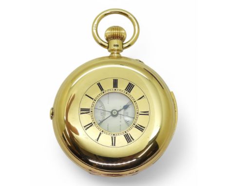 HALF HUNTER CHRONOMETER MINUTE REPEATER the dial signed McInnes Brothers Glasgow and Newcastle, with twin subsidiary dials. T