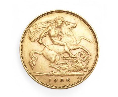 EDWARD VII (1901-1910) 1/2 SOVEREIGN 1906 Obverse Portrait of King Edward VII facing right legend around EDWARDVS VII D: G: B