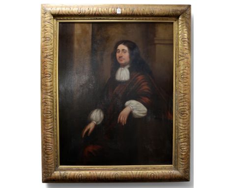 ENGLISH SCHOOL, PROBABLY LATE 18TH CENTURY THREE QUARTER LENGTH PORTRAIT OF A GENTLEMAN IN BROWN&nbsp; Oil on canvas, 123.5 x