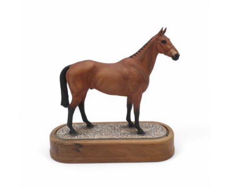 DORIS LINDNER FOR ROYAL WORCESTER - RACEHORSE ARKLE Artist's Copy with printed marks, and hand painted date 25/4/67 on oval w