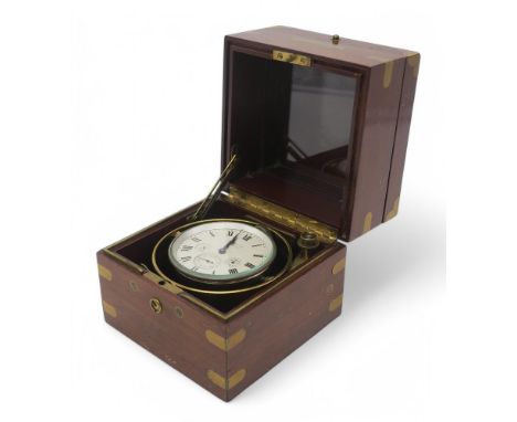 A MID-20th CENTURY U.S. NAVY WALTHAM 8-DAY MARINE CHRONOMETER  The bowl engraved "U.S. Navy N 461", on gimbal mount, housed i