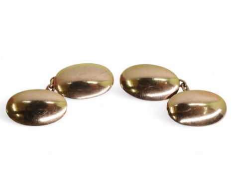 VINTAGE CUFFLINKS made in 9ct rose gold, and made by G.H. Johnson. weight 5.7gms Condition Report:Available upon request