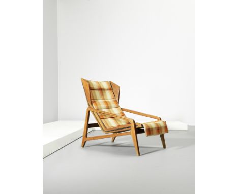 Gio PontiArmchair, model no. 811, designed 1957Walnut, fabric, rubber, painted metal.87.5 x 70.5 x 97 cmManufactured by Cassi