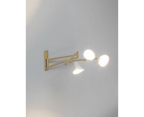 Gino SarfattiRare and adjustable wall light, model no. 175, designed 1948 135 cm fully extendedPainted brass, brass. Manufact