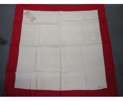 A Must de Cartier silk scarf with iconic box, 34" x 34" 
