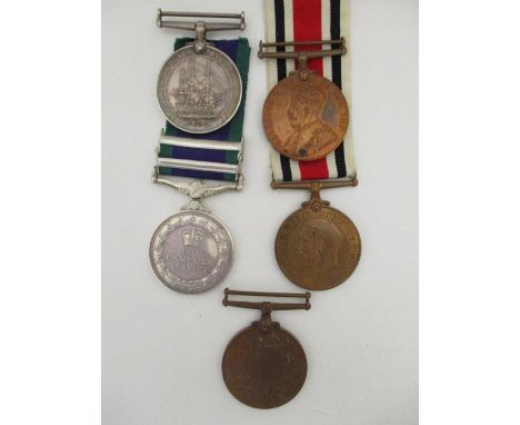 Five medals comprising three for Faithfull Service in the Special Constabulary inscribed Sergt Henry Wooster, Fred Rigby and 