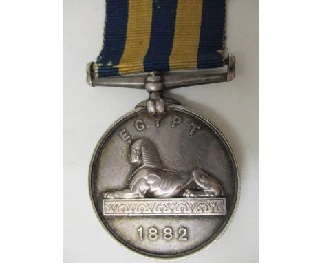 A Victorian Egypt 1882 medal inscribed F Ford Eng R R N HMS Ruby 