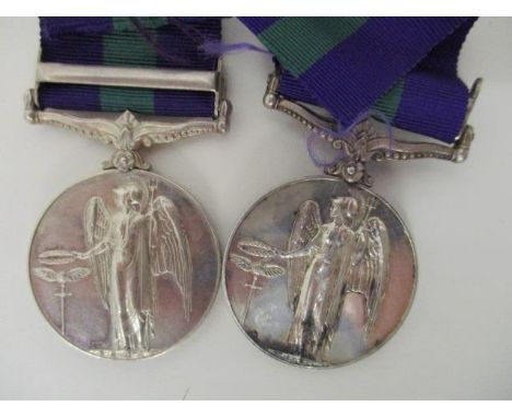 Two George VI General Service medals, one with a clasp SE Asia 1945-46 inscribed 3332214 L/NK Kartar Singh 1-16 Punjab R and 