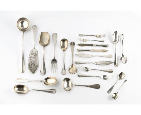 AN EXTENSIVE SERVICE OF LATE 19TH/EARLY 20TH CENTURY AUSTRIAN FLATWARE AND CUTLERY, comprising eleven table forks, eleven tab