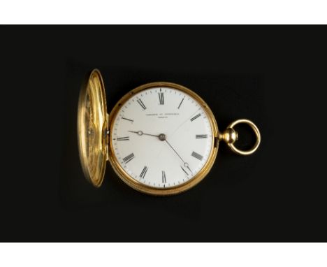 A HUNTER FOB WATCH BY VACHERON ET CONSTANTIN, the circular white dial with Roman numerals, to a key wind jewelled movement, t