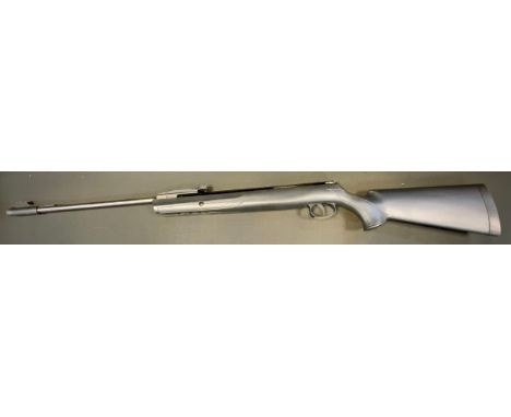 A Remington Express synthetic 1.77 cal Air Rifle, break barrel action, 117cm long 