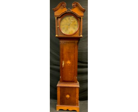 A 19th century oak and mahogany crossbanded longcase clock, the 33cm diameter circular brass dial signed Benjamin Smith, Alfr