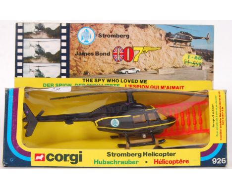 An incredible ex-shop-stock condition Corgi James Bond 007 ' The Spy Who Loved Me ' Stromberg Helicopter diecast model. The m