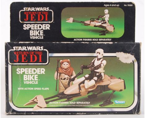 An original vintage Kenner made Star Wars ' Speederbike Vehicle .' Complete, within the original box. With instructions.