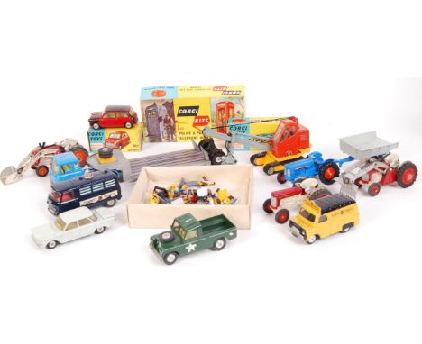 A good collection of assorted loose and boxed vintage Corgi diecast and related items. Comprising of loose models; Priestman 