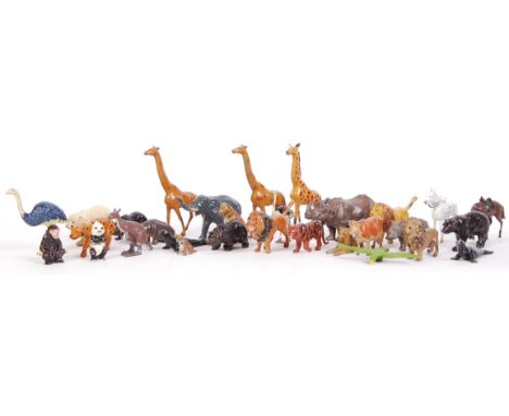 A good collection of assorted vintage and antique hollow cast lead zoo animals. To include Johillco, Britains and others. Mos