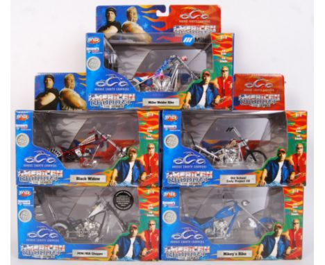 A collection of 5x original contemporary rcertl made Orange County Choppers 'American Chopper The Series' 1:18 scale diecast 