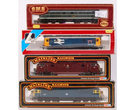 A collection of 4x vintage 00 gauge railway trainset locomotives. Comprising of; Airfix GMR 54101-9, Lima Models 205169, Main