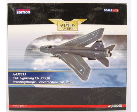 An original contemporary 1:72 scale Corgi The Aviation Archive Limited Edition 'BAC Lightning F6; diecast model set. No. AA32