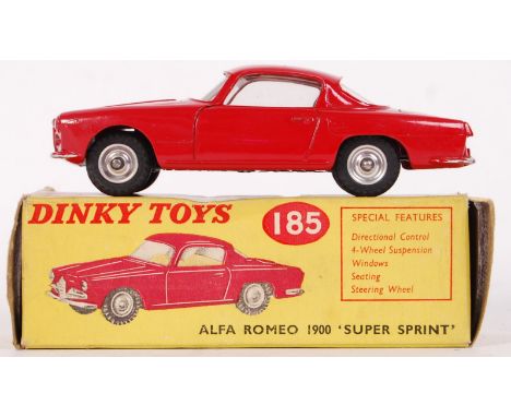 An original vintage Dinky Toys diecast model No. 185 Alfa Romeo 1900 Super Sprint. Appears near mint, within the original box