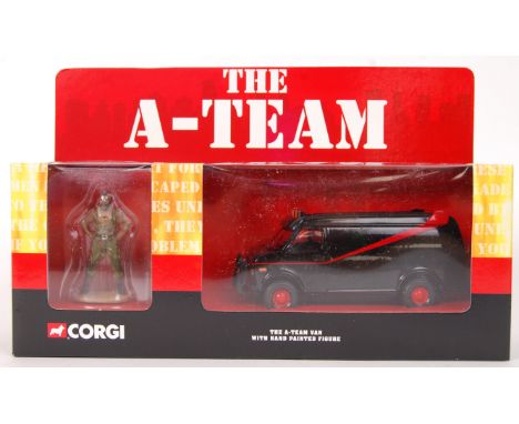 An original Corgi 1:36 scale The A-Team Van with hand painted figure diecast model set. No: CC87502. Appears mint, within the