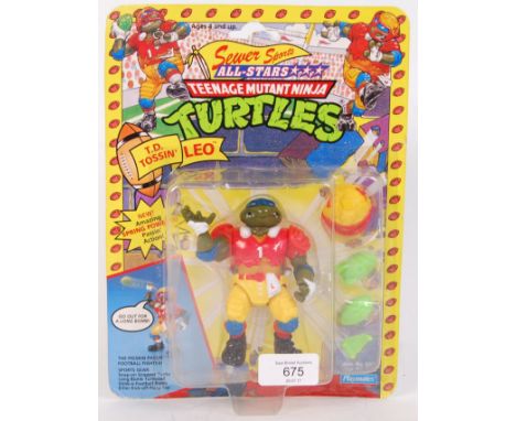 An original vintage Playmates Teenage Mutant Ninja Turtles 'Sewer Sports All-Stars' carded &nbsp;action figure of &nbsp;T.D. 