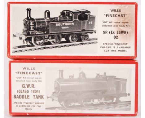 A collection of 2x original vintage Wills Finecast 00 gauge railway locomotive model kits to include; GWR Saddle Tank (Class 