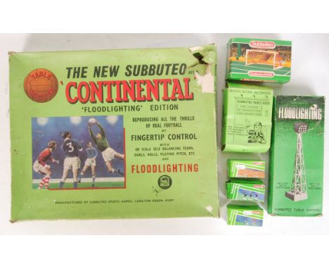 A collection of assorted vintage Subbuteo related items, comprising of; Continental Floodlight Edition Set (appears complete)
