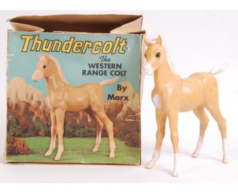 A rare vintage Marx Toys made ' Thundercolt ' Johnny West action figure horse foal. Within the original box.&nbsp;