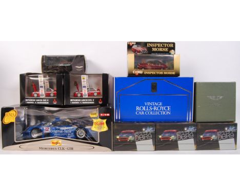 A collection of contemporary precision made diecast model cars to include; 2x Skid Models Mitsubishi Lancer EVO.V, IXO Models