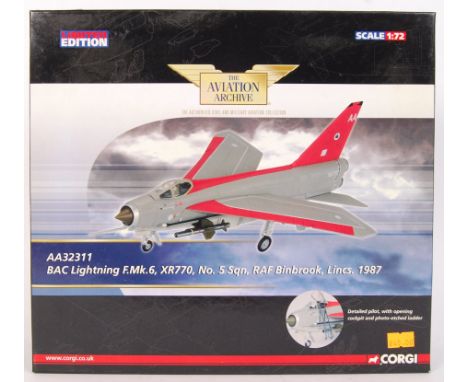 An original contemporary 1:72 scale Corgi The Aviation Archive  Limited Edition 'BAC Lightning F.Mk.6 1987' diecast model set