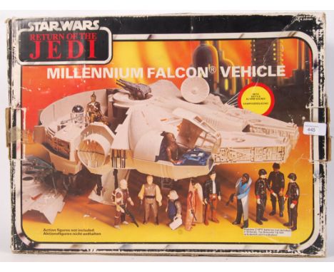An original vintage Star Wars action figure playset ' Millennium Falcon Vehicle .' Made by Palitoy. Within the original box. 