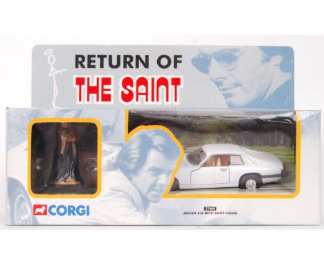 An original contemporary 1:36 scale Corgi Return Of The Saint 'Jaguar XJS' ' with hand painted figure ' diecast model set. No