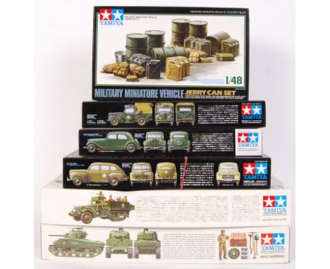 A collection of 6x original contemporary 1:48 & 1:35 scale military themed model kits to include; Jerry Can Set, Citroen Trac