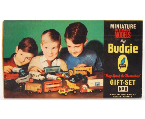 A scarce vintage Budgie ' Miniature Diecast Models ' Gift Set No. 8. Comprising of eight diecast models - No. 12 Volkswagen M